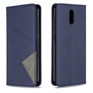 For Nokia 2.3 Rhombus Texture Horizontal Flip Magnetic Leather Case with Holder & Card Slots & Wallet(Blue)