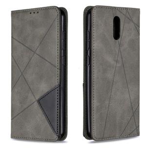 For Nokia 2.3 Rhombus Texture Horizontal Flip Magnetic Leather Case with Holder & Card Slots & Wallet(Grey)