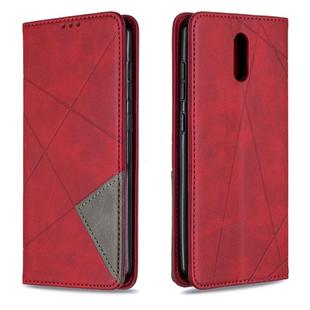 For Nokia 2.3 Rhombus Texture Horizontal Flip Magnetic Leather Case with Holder & Card Slots & Wallet(Red)