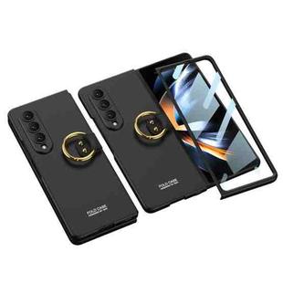 For Samsung Galaxy Z Fold4 GKK Integrated Ultra-thin Full Coverage Phone Case with Ring(Black)