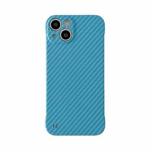 For iPhone 14 Plus Carbon Fiber Texture PC Phone Case (Light Blue)