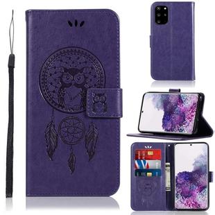 For Galaxy S20 Plus Wind Chime Owl Embossing Pattern Horizontal Flip Leather Case, with Holder & Card Slots & Wallet(Purple)