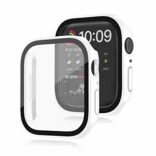 Life Waterproof 2 in 1 PC Frame + Tempered Glass Protective Case For Apple Watch Series 9 / 8 / 7 45mm(White)