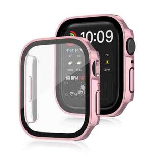 Life Waterproof 2 in 1 PC Frame + Tempered Glass Protective Case For Apple Watch Series 9 / 8 / 7 45mm(Pink)