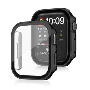 Life Waterproof 2 in 1 PC Frame + Tempered Glass Protective Case For Apple Watch Series 9 / 8 / 7 45mm(Black)