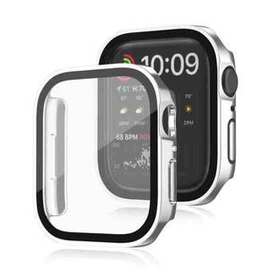 Life Waterproof 2 in 1 PC Frame + Tempered Glass Protective Case For Apple Watch Series 9 / 8 / 7 45mm(Silver)