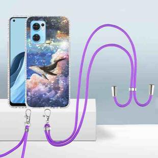 For OPPO Reno7 5G Global 2.0mm Airbag Shockproof TPU Phone Case with Lanyard(Whale)