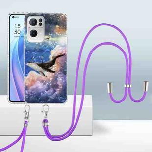 For OPPO Reno7 Pro 5G 2.0mm Airbag Shockproof TPU Phone Case with Lanyard(Whale)