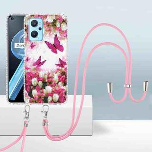 For Realme 9i/ OPPO A36/A76/A96 4G 2.0mm Airbag Shockproof TPU Phone Case with Lanyard(Dancing Butterflies)