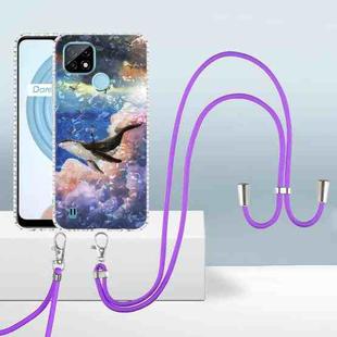 For Realme C21 2.0mm Airbag Shockproof TPU Phone Case with Lanyard(Whale)