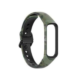 For Samsung Galaxy Fit 2 SM-R220 Silicone Printing Watch Band(Camouflage Green)