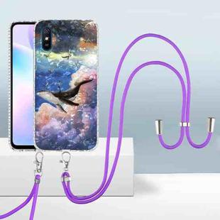 For Xiaomi Redmi 9A / 9i Indian 2.0mm Airbag Shockproof TPU Phone Case with Lanyard(Whale)