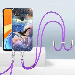 For Xiaomi Redmi 9C / 9 Indian 2.0mm Airbag Shockproof TPU Phone Case with Lanyard(Whale)