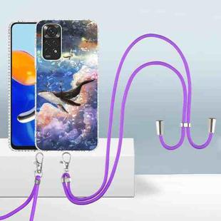 For Xiaomi Redmi Note 11 Global /Note 11S 2.0mm Airbag Shockproof TPU Phone Case with Lanyard(Whale)