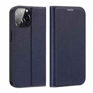 For iPhone 14 Pro Max DUX DUCIS Skin X2 Series Horizontal Flip Leather Phone Case (Blue)