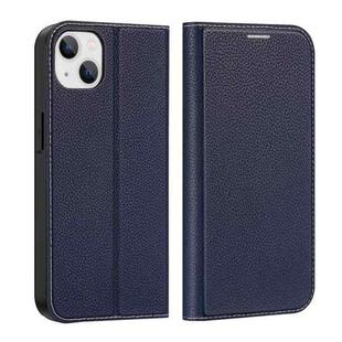 For iPhone 14 Plus DUX DUCIS Skin X2 Series Horizontal Flip Leather Phone Case (Blue)