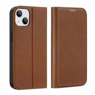 For iPhone 14 / 13 DUX DUCIS Skin X2 Series Horizontal Flip Leather Phone Case (Brown)