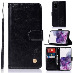 For Galaxy S20 Retro Texture Magnetic Horizontal Flip Leather Case with Holder & Card Slots & Wallet(Black)