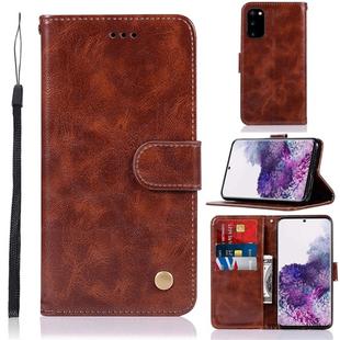For Galaxy S20 Retro Texture Magnetic Horizontal Flip Leather Case with Holder & Card Slots & Wallet(Brown)
