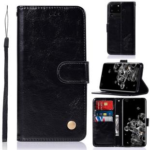 For Galaxy S20 Ultra Retro Texture Magnetic Horizontal Flip Leather Case with Holder & Card Slots & Wallet(Black)