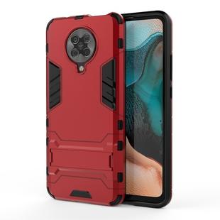 For Xiaomi Redmi K30 Pro PC + TPU Shockproof Protective Case with Holder(Red)