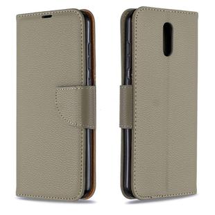 For Nokia 2.3 Pure Color Horizontal Flip PU Leather Case with Holder & Card Slots & Wallet & Lanyard(Grey)
