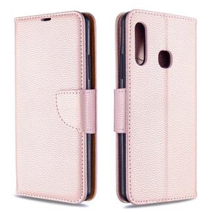 For Galaxy A70e Pure Color Horizontal Flip PU Leather Case with Holder & Card Slots & Wallet & Lanyard(Rose Gold)
