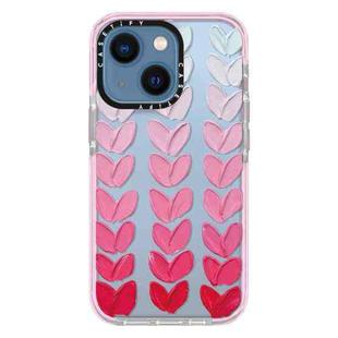 For iPhone 14 Doodle Colorful Lvoe TPU Phone Case (Pink)