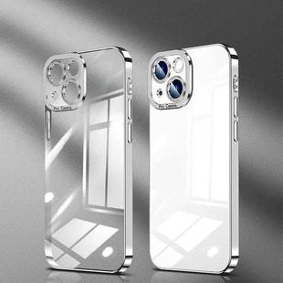 For iPhone 14 Plus Crystal Plated High Transparency Phone Case (Silver White)