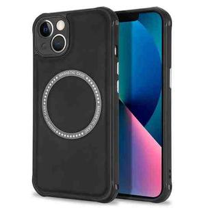 For iPhone 11 Pro Max Lambskin Texture Magsafe Magnetic Phone Case (Black)