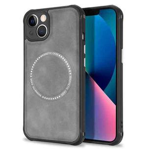 For iPhone 11 Pro Max Lambskin Texture Magsafe Magnetic Phone Case (Grey)