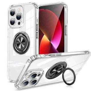 For iPhone 14 Plus Invisible Ring Transparent Phone Case (Black)