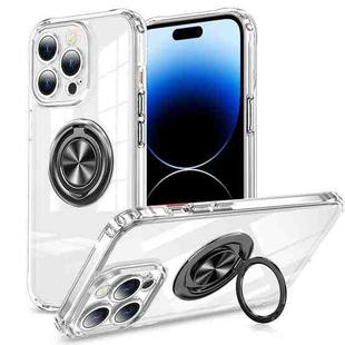 Invisible Ring Transparent Phone Case For iPhone 14 Pro(Black)