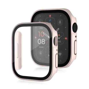 Life Waterproof Frosted 2 in 1 PC Frame + Tempered Glass Protective Case For Apple Watch Series 9 / 8 / 7 45mm(Pink)