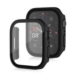 Life Waterproof Frosted 2 in 1 PC Frame + Tempered Glass Protective Case For Apple Watch Series 9 / 8 / 7 45mm(Black)