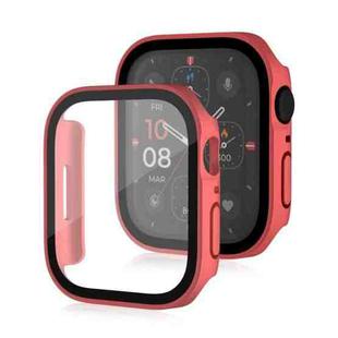 Life Waterproof Frosted 2 in 1 PC Frame + Tempered Glass Protective Case For Apple Watch Series 9 / 8 / 7 45mm(Red)