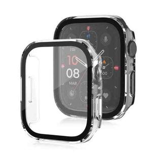 Life Waterproof Frosted 2 in 1 PC Frame + Tempered Glass Protective Case For Apple Watch Series 9 / 8 / 7 45mm(Transparent)