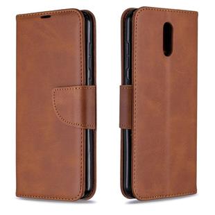 For Nokia 2.3 Retro Lambskin Texture Pure Color Horizontal Flip PU Leather Case with Holder & Card Slots & Wallet & Lanyard(Brown)