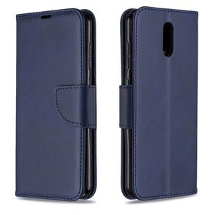 For Nokia 2.3 Retro Lambskin Texture Pure Color Horizontal Flip PU Leather Case with Holder & Card Slots & Wallet & Lanyard(Blue)