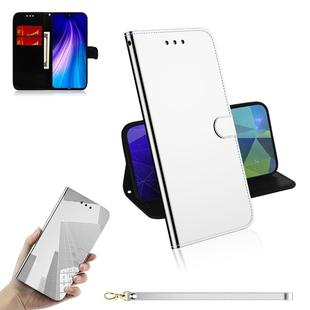 For Xiaomi Redmi Note 8T Mirror-like Magnetic Attraction Horizontal Flip Leather Case with Lanyard, Support Holder & Card Slot & Wallet(Silver)