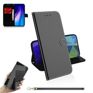 For Xiaomi Redmi Note 8T Mirror-like Magnetic Attraction Horizontal Flip Leather Case with Lanyard, Support Holder & Card Slot & Wallet(Black)