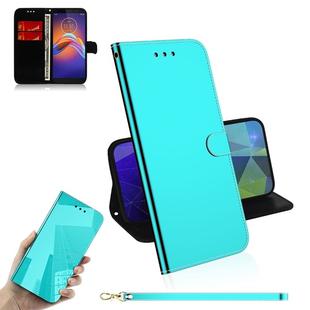 For Motorola Moto E6 Play Mirror-like Magnetic Attraction Horizontal Flip Leather Case with Lanyard, Support Holder & Card Slot & Wallet(Mint Green)