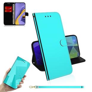 For Galaxy A51 Mirror-like Magnetic Attraction Horizontal Flip Leather Case with Lanyard, Support Holder & Card Slot & Wallet(Mint Green)