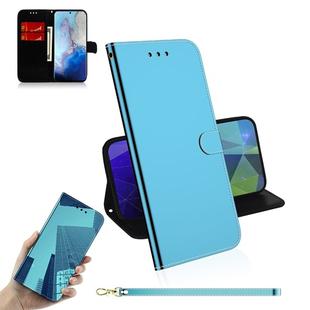 For Galaxy S20 Mirror-like Magnetic Attraction Horizontal Flip Leather Case with Lanyard, Support Holder & Card Slot & Wallet(Blue)