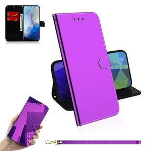 For Galaxy S20 Mirror-like Magnetic Attraction Horizontal Flip Leather Case with Lanyard, Support Holder & Card Slot & Wallet(Purple)