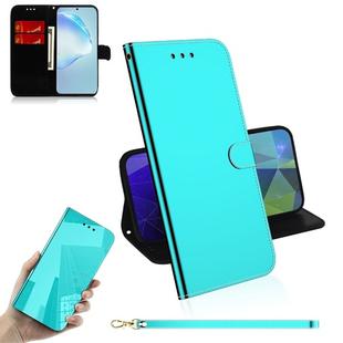 For Galaxy S20+ Mirror-like Magnetic Attraction Horizontal Flip Leather Case with Lanyard, Support Holder & Card Slot & Wallet(Mint Green)