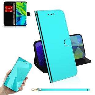 For Xiaomi Mi CC9 Pro / Note 10 / Note 10 Pro Mirror-like Magnetic Attraction Horizontal Flip Leather Case with Lanyard, Support Holder & Card Slot & Wallet(Mint Green)
