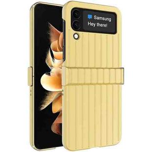 For Samsung Galaxy Z Flip4 5G IMAK JS-3 Series Colorful Vertical Stripe PC Case(Gold)