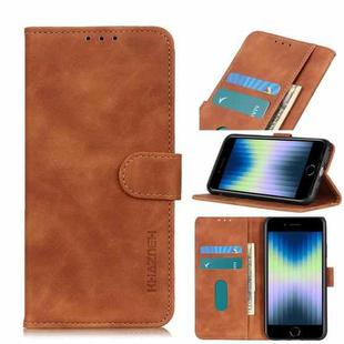 For iPhone SE 2022 / SE 2020 Retro Texture PU + TPU Horizontal Flip Leather Case with Holder & Card Slots & Wallet(Brown)