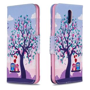 For Nokia 2.3 Colored Drawing Horizontal Flip Leather Case with Holder & Card Slots & Wallet(Two Owls)